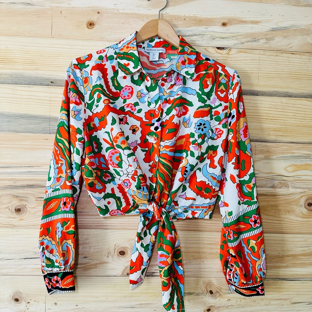 cupcakes & cashmere Multicolor Paisley Blouse